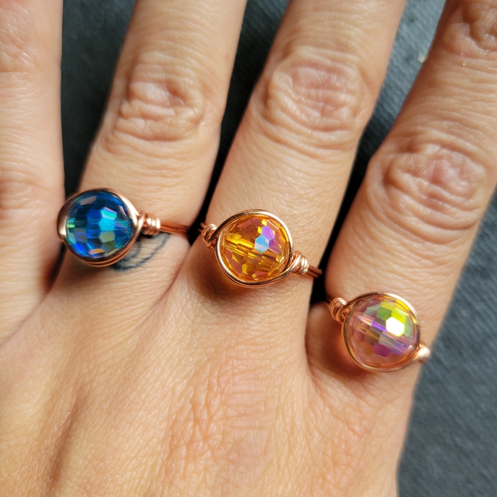 Blue Disco Ball Ring